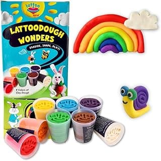 Lattooland Natural Clay Dough for Kids | Taste-Safe | Vibrant | Does not Dry up Easily | Soft | Multi-Colours | Non-Toxic | Lab-Certified (8 Colors of Dough) | Moudling Toys for Children