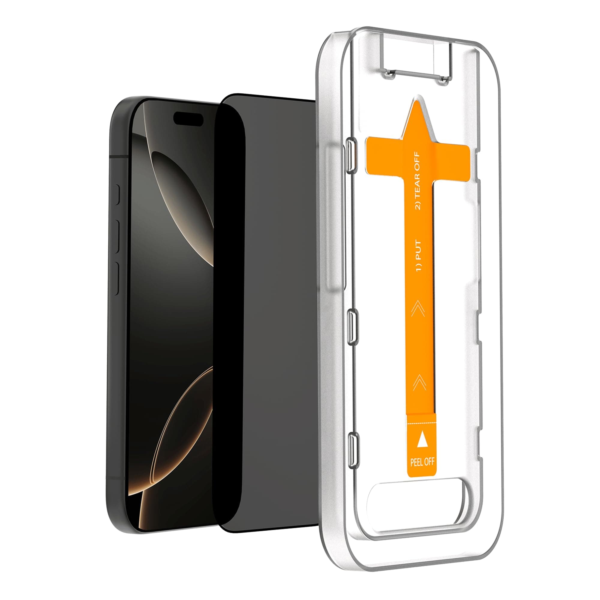 DailyObjects ZeroBubble QwikInstall Privacy Screen Protector with Applicator Tray | Compatible with iPhone 16