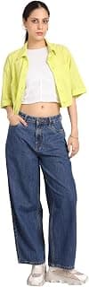 INKD Women's Baggy Fit Jeans - Mid-Rise | 100% Cotton | Jeans for Women (Available in Plus Sizes)