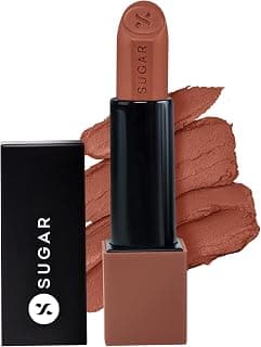 SUGAR Cosmetics Glide Peptide Serum Lipstick with Hyaluronic Acid & Vitamin E | Velvet Matte Lipstick for Indian Skin | 1-Swipe Full Coverage | 4.2gm - 03 Sahara Sands