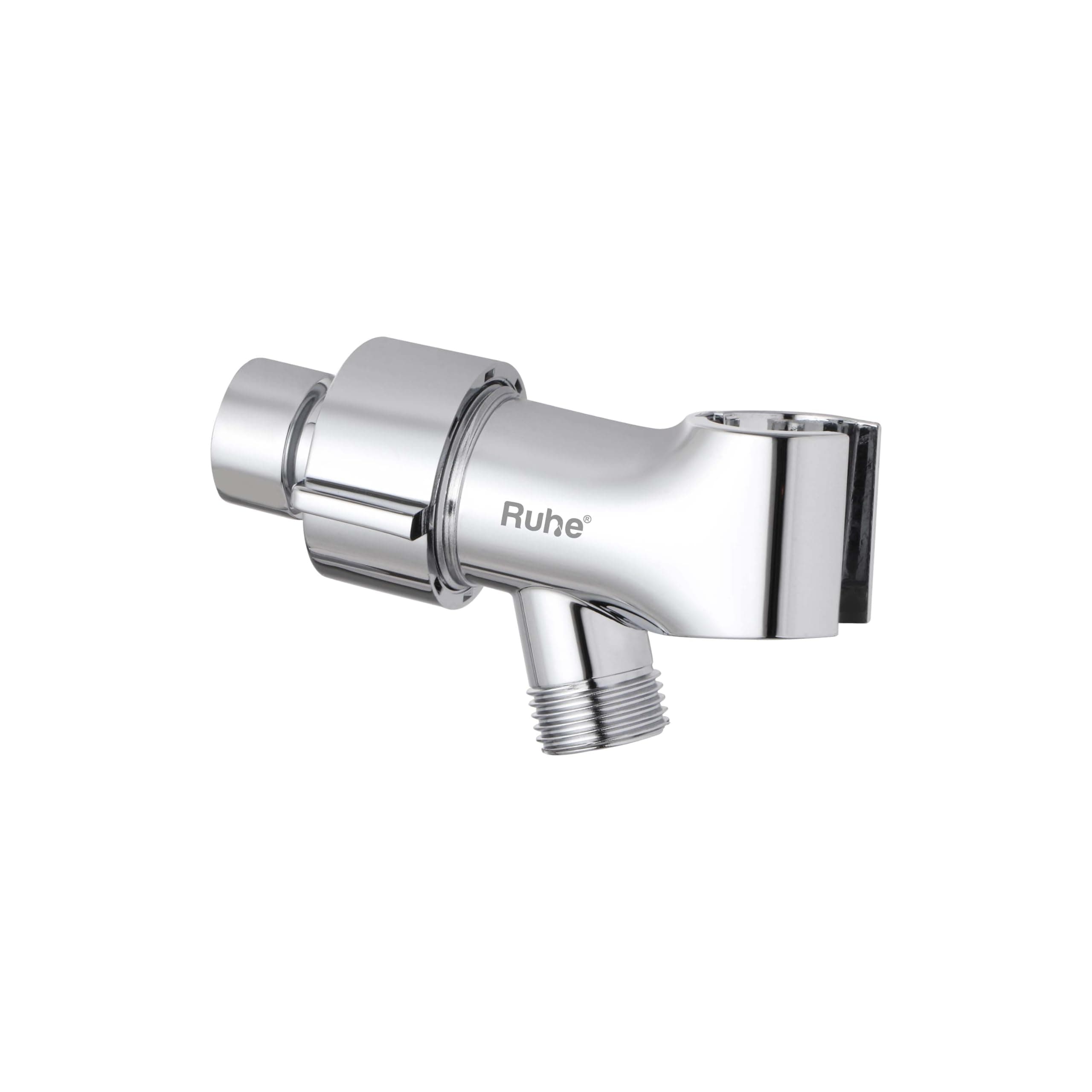 Ruhe Duplex Adjustable Hand Shower Holder | Universal Fit for Shower Arm | Overhead Shower Converter | Durable ABS Material with Chrome Finish
