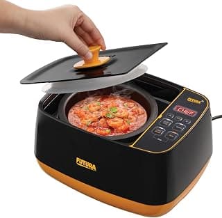 Hawkins Futura Smart Pot with Smart App, 2 Litre Smart Electric Cooker | Wi-Fi App Control | Automatic Rice Cooking | Slow Cooking, Sauté, Fry, Steam & Warm Functions | 100+ Guided Recipes | Portable Table-Top Cooker | Black (FSP1W)