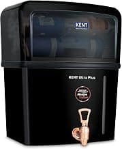 KENT Ultra Plus UV Water Purifier | UV+UF+Alkaline+Copper Water Purification | With Benefits of Alkaline & Copper | Fully Automatic Operation | Wall Mountable | 8L Storage | 60 L/hr Output | Black