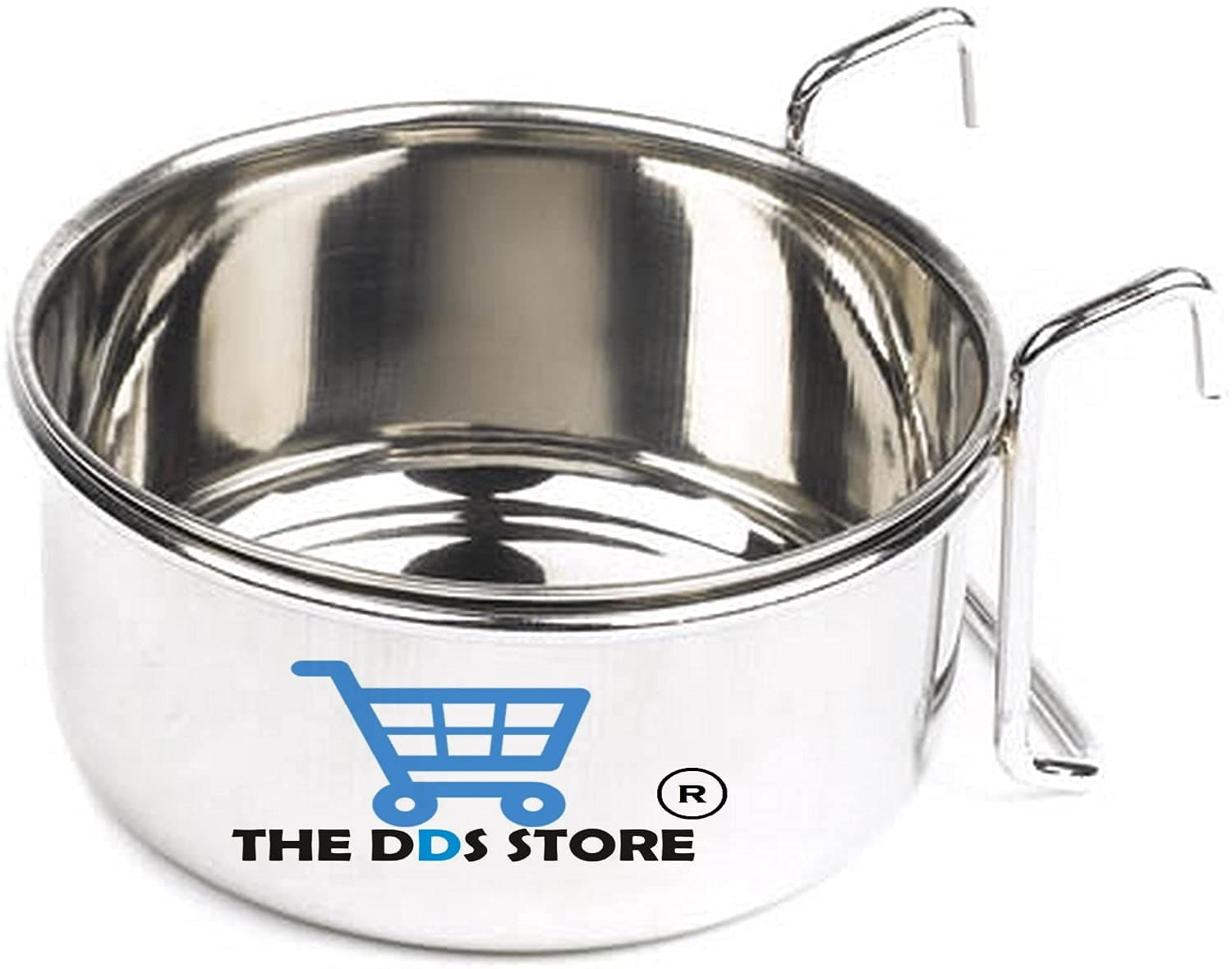 Bird Feeding Dish Cups Stainless Steel Parrot Feeding Cups Animal Cage Water Food Bowl Bird Cage Cups Holder with Hook Holder for Bird Parrot Water Food Dish Feeder (Hook, Hook 300.ml Pack of 2)