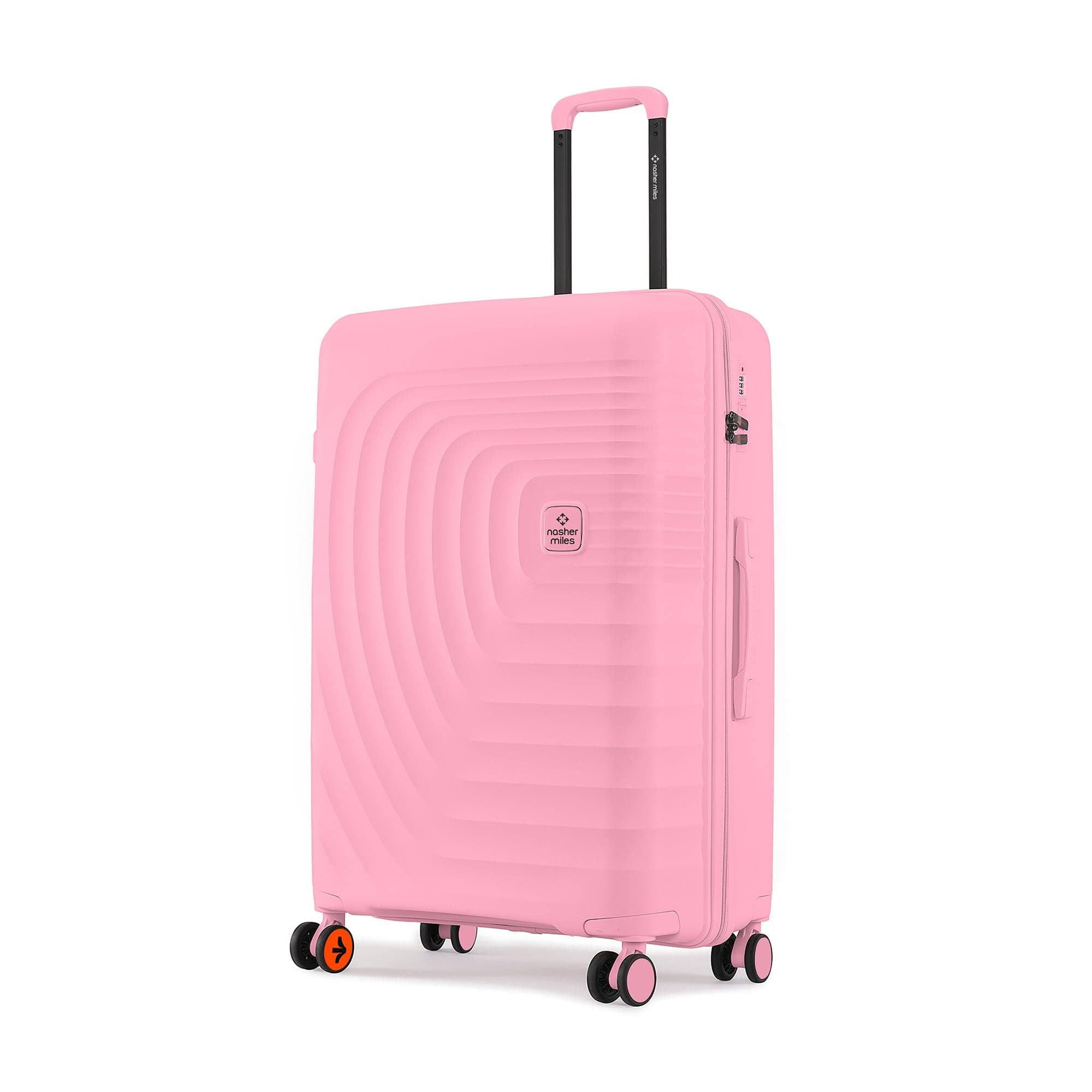 Nasher Miles Polypropylene Boston Hard-Sided Polypropylene 8 Spinner Wheel Check-in Luggage Pink 28 Inch |75Cm Trolley Bag Suitcase, Large