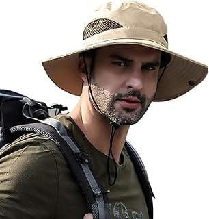 HSR Lightweight Breathable Stylish Summer Hat Cap for Men Women, UV Protection, Sun Protection Round Cap for Travel, Hiking, Gardning, Fishing for Men Women Khaki