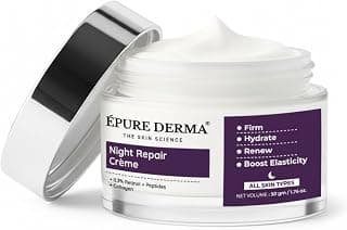 ÉPURE DERMA Advanced Night Crème – 0.3% Retinol + Peptides + Collagen | Night Repair Cream for Anti-Aging, Fine Lines & Hydration | With Niacinamide, Ceramides & Shea Butter | For All Skin Types – 50g