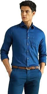 Arrow Men Slim fit Cotton Self-Design Long Sleeves Semi-Cutaway Collar Shirt
