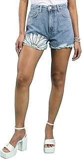 Tokyo Talkies Women's Regular Fit Denim Shorts | Women Casual Shorts