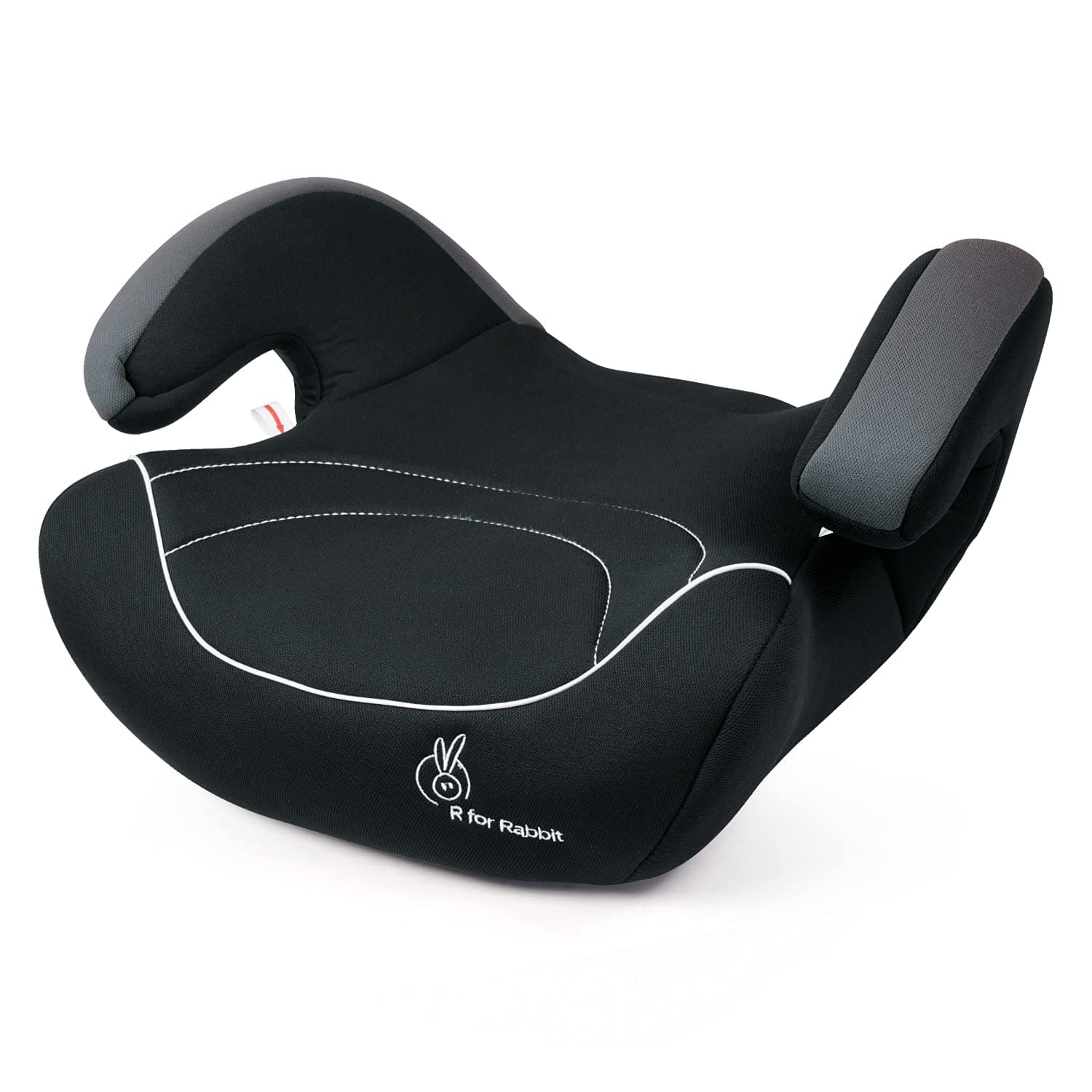 R for Rabbit Little Jack Elite Booster Car Seat for Kids, Extra Comfortable Height Booster Seat with Washable Cover for Age 3 to 12 Years Toddlers, Child (Black Grey)