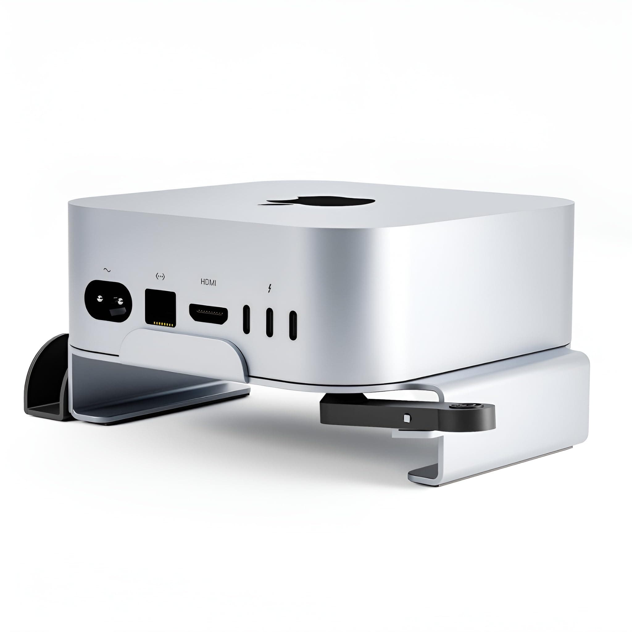 CHEVIK 2026 Upgraded MiniMount Steel Stand for Mac mini M4 & M4 Pro with Power Button Extension, Improved Cooling Desktop Mount & Hard Disk Organizer Attachment