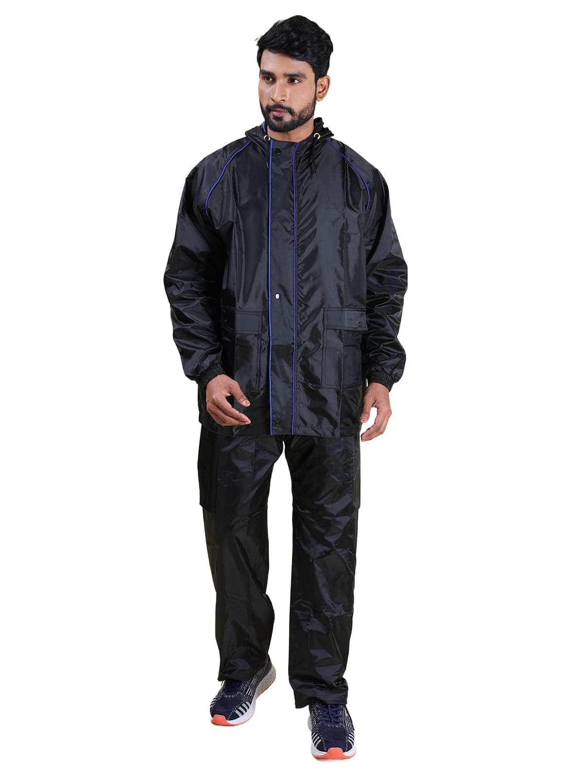 Rupa Mens Formal Rainwear For Men, Waterproof Nylon Blended Rain Standard Length Jacket With Pants And Carry Bag,Pack Of 1