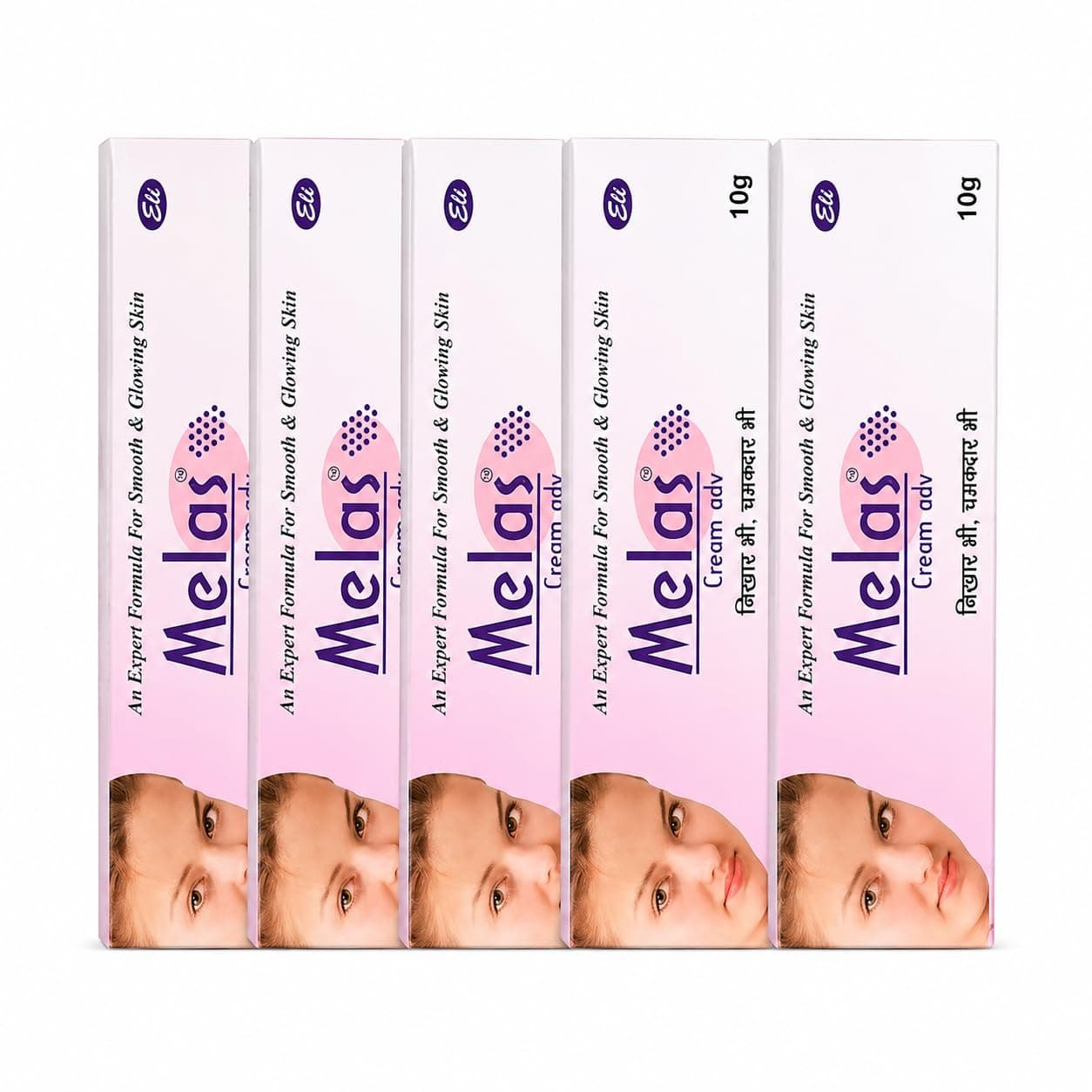 Melas Pack of 5 Cream Adv for Men & Women with Goodness of Rose, Neem, Aloe - Vera and Tulsi for Brighten skin & Reduce Dark Circles, Marks for All Skin Type