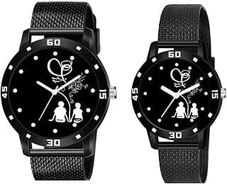 KIARVI GALLERY Analog Unisex Watch (Black Dial Black Colored Strap)