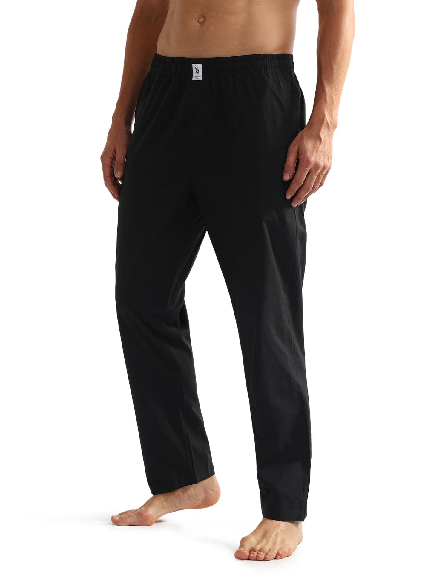 U.S. Polo ASSN. Mens OELP6 Mid Rise Solid Lounge Track Pants