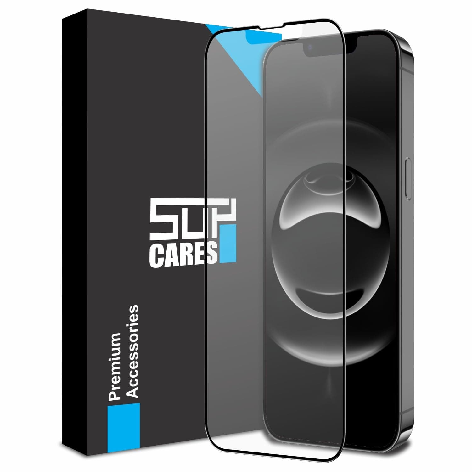 SupCares Matte Anti-Glare Tempered Glass for iPhone 13, 13 Pro, 14, iPhone 16e and iPhone 17e (6.1 Inch) With Installation Kit | Military-Grade Gorilla Screen Protector | Edge to Edge Coverage | Black