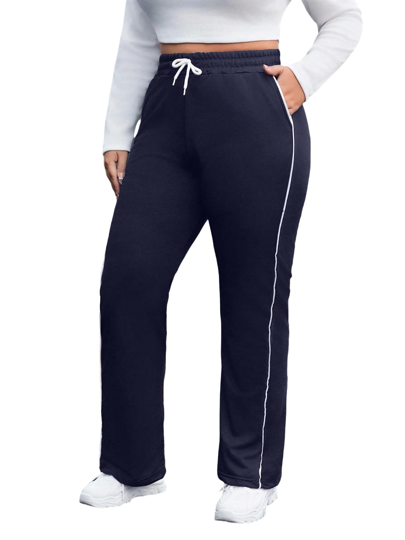 SAKHWALA Women's Track Pants | Plus Size Trackpants for Women | Stylish Gym & Yoga Pants | Striped Lounge Wear | Loose Fit Joggers | Casual Pyjamas