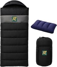 ROCKSPORT Karakoram -5 Degree C to +5 Degree C Sleeping Bag for Adults,Camping, Hiking, Indoor & Outdoor with Extra Fur Lining for Winters l Free Air Pillow & Adventure Pass(Black)