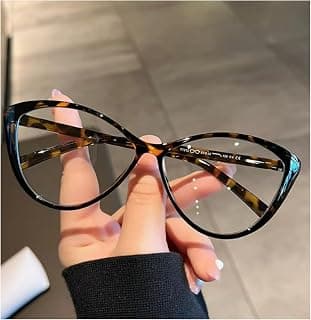 Wave Cat Eye Blue Cut Computer Glasses for Women | Chic Anti Blue Light Specs that Block Harmful Screen Rays | Stylish Retro Trendy Frame for Woman | Branded Lightweight Spectacles