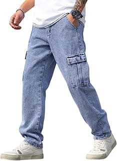 TAGAS Men Loose Fit Men's Flip Pocket Jeans || Mens Stylish Cotton Loose Fit Denim Cargo || Multi-Pocket Styling Pant||