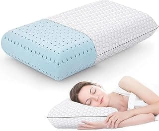 LA VERNE Cooling Gel Infused Pincore Technology Breathable Memory Foam Pillow with 3S Rebound| Cool Gel Cervical Support for Neck & Shoulder Relief (1, White, Queen (U.K. Standard))
