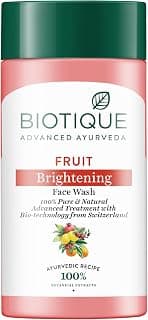 Biotique Fruit Brightening Face Wash| Ayurvedic and Organically Pure| Advanced Swiss Technology |100% Botanical Extracts| Suitable for All Skin Types | 15ml