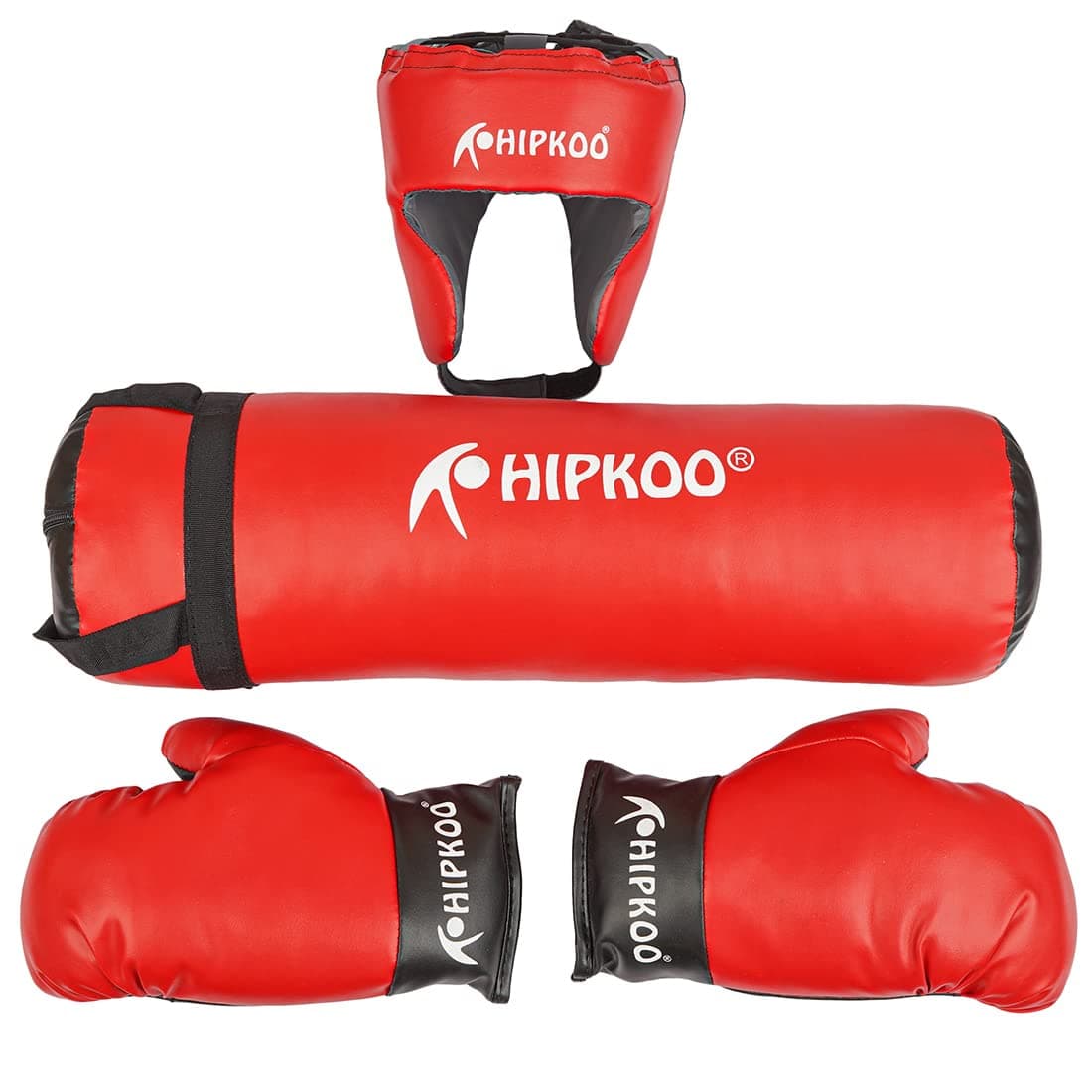 Hipkoo Sports Kids Champ Junior Boxing Kit Set | 1 Punching Bag, 1 Head Guard, 2 Boxing Gloves | Boxing Training Punching Bag and Gloves for Boys and Girls | for 3 to 10 Years Kids (Set of 4)