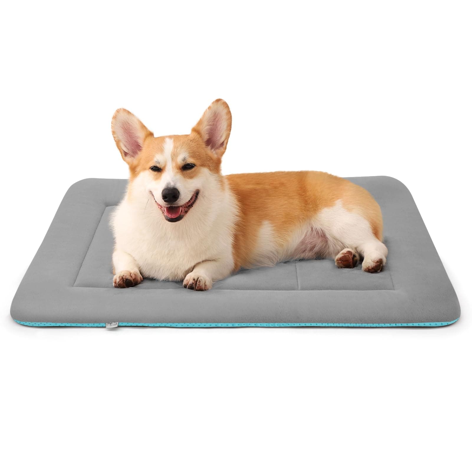 Magic Dog Plush Bed - Soft Dog Crate Pad, 36-Inch Washable Kennel Pad for Medium/Large Dogs, Non-Slip Traction, Grey