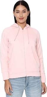 Allen Solly Women's Synthetic Hooded Neck Sweatshirt | Long Seelves Regular Fit Zipper