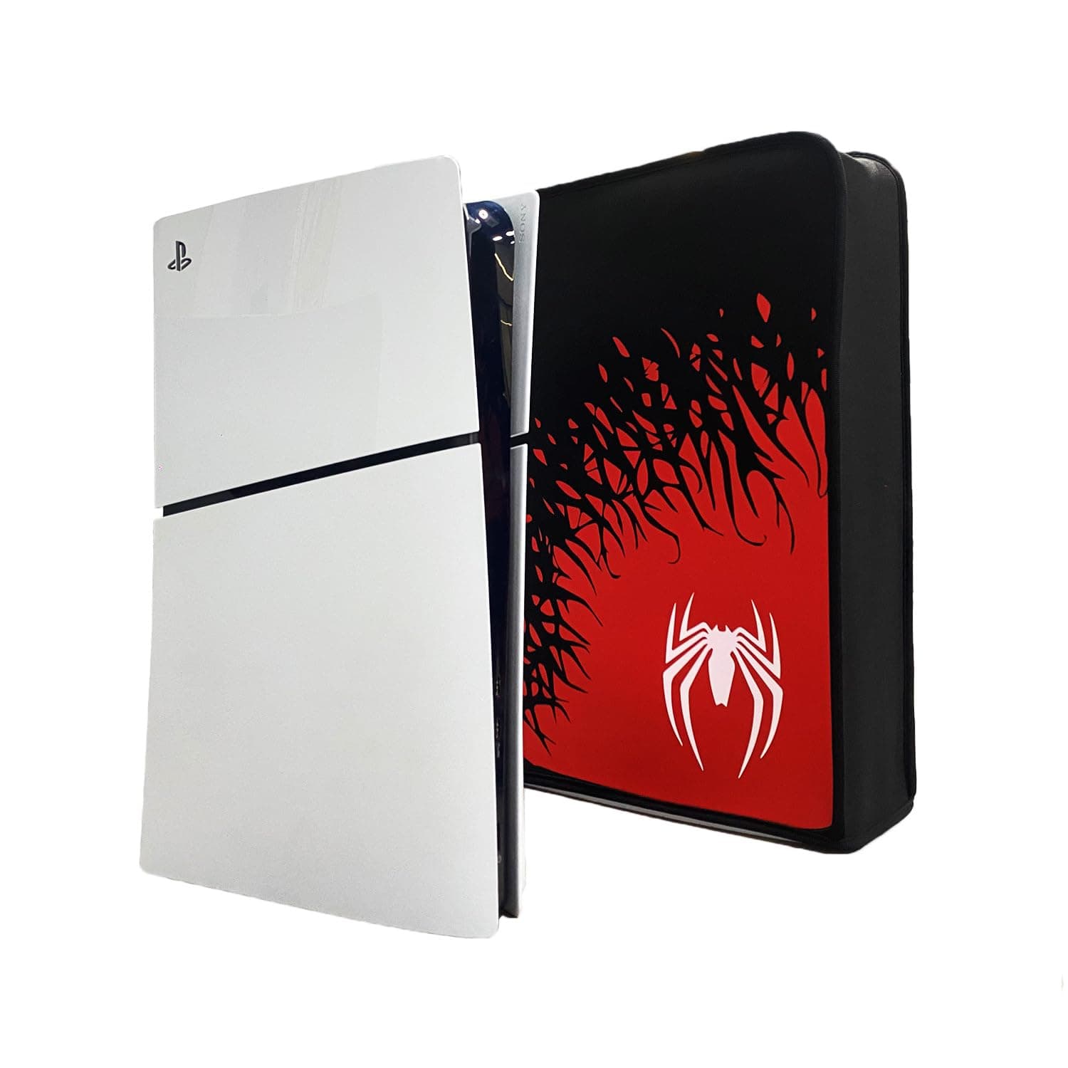 New World for PS5 Slim Dust Cover Anti-Scratch Dustproof Waterproof Shell Washable Protective Case for PS5 Slim Disc&Digital Console (Red)
