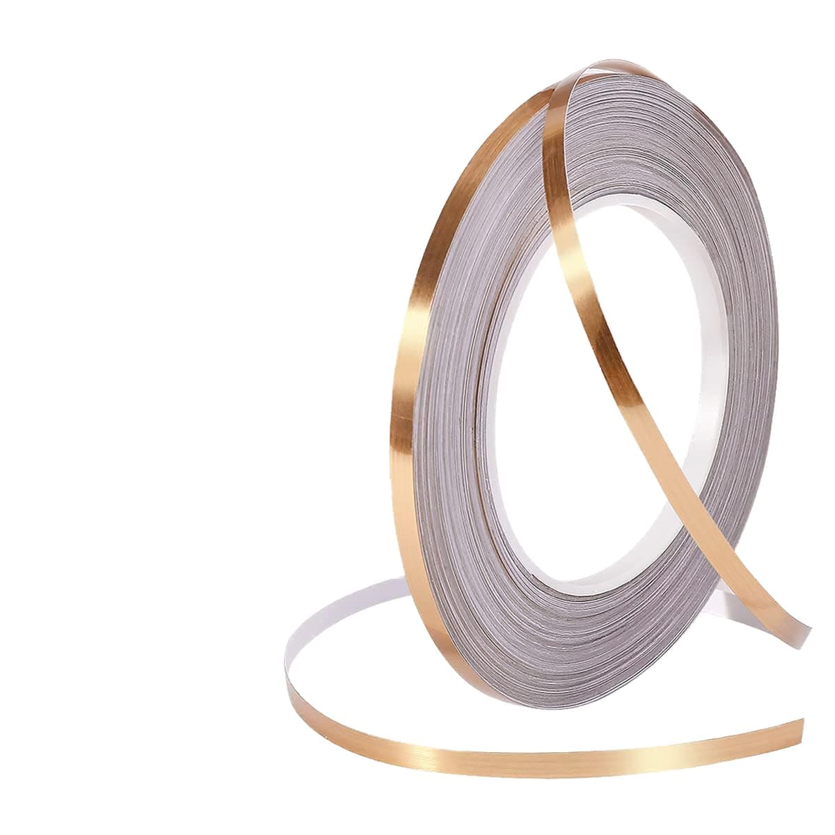 Tactine (Gold, 50m * 1cm Tile Stickers Waterproof Self-Adhesive Floor Sealing Strip Golden Line Border Sticker Wall Seam Sealing Tape Decoration for Living Room Kitchen Bathroom Bedroom