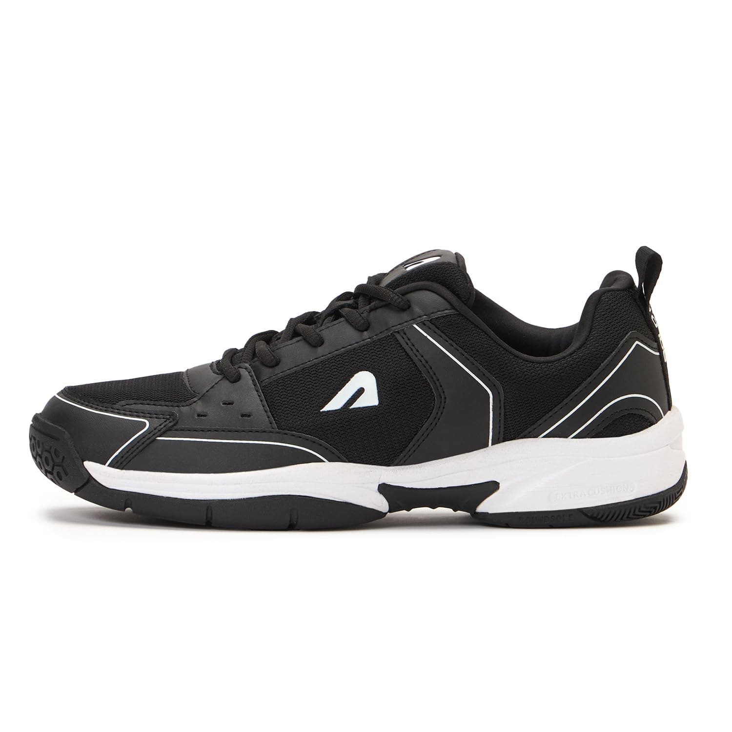 Boldfit Badminton Shoes for Man Lightweight Non Marking Shoes for Badminton Breathable Anti Skid Shoe for Man Shuttle Non Marking Indoor Shoe for Pickleball, Tennis, Padel, Black White - 09