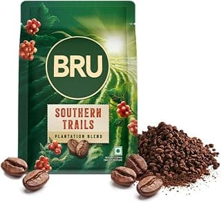 Bru Southern Trails, Instant Coffee, 50g, for Filter Coffee like Taste, Exceptional Aroma and Flavour, crafted with Handpicked Plantation Beans, with 80% Coffee and 20% Chicory