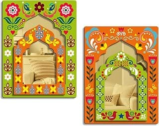 Sehaz Artworks Home Decoration Items for Living Room | Wall Decoration Items for Bedroom | Decorative Items for Home wall | Jharokha wall hangings for living room | Mirror Jharokha Wall Décor