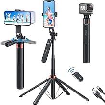 Celfiexpt 71-inch Selfie Stick Tripod 360 Degree Rotation Rechargeable Remote Quadripod Stand Gimbal Handle for Mobile Phone Camera Gopro 360° Panoramic Shooting Vlogging Live Stream