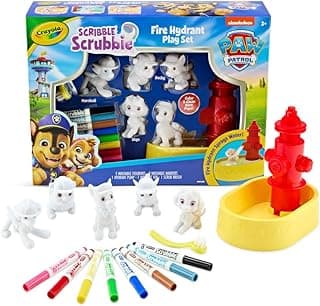 Crayola Scribble Scrubbies PAW Patrol Washable Toy & Marker Playset – 5 Washable Animal Figurines, Coloring & Art Activity for Kids, Non-Toxic Creative Gift for Boys & Girls Ages 3+