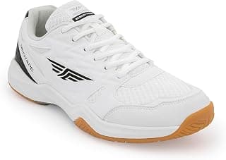 Red Tape Men's Sneakers White Black Pu Mesh Round Toe Lace-Up