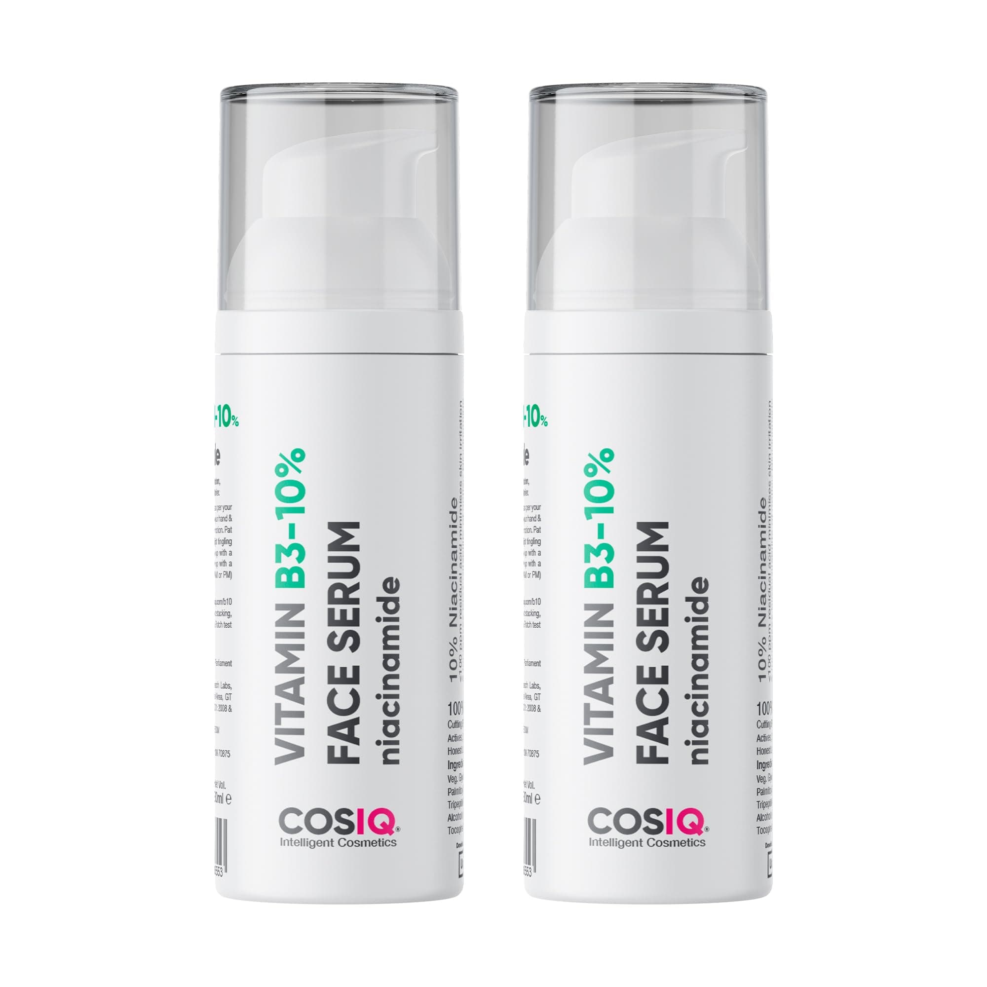 Cos-IQ 10% Niacinamide Face Serum for Acne Marks, 30ml Pack of 2 | Fades Blemishes & Spots, Controls Oil, Minimizes Pores for All Skin Type, Non-Comedogenic