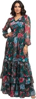 GRECIILOOKS Women’s Georgette Dress | Western One Piece Dress for Women Short & Long | Casual Summer Dresses for Beach & Stylish Party Gown fors Women