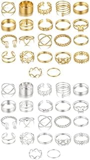 Shining Diva Fashion Combo Set Gold and Silver Plated Rings for Women and Girls Latest Stylish