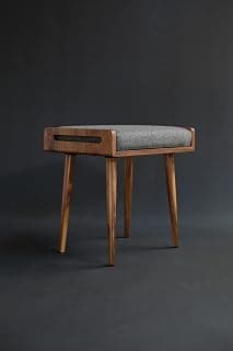 Streem Furniture Solid Sheesham Wood Stool/Seat/Ottoman/Bench with Cushion | Sitting Chair with Handle