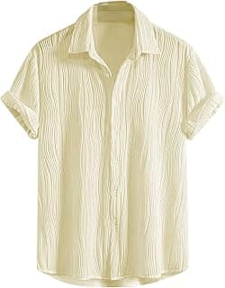 GRECIILOOKS Men Casual Shirt | Stylish Shirt's | Short Sleeve Collared Neck Standard Length | Trendy Button Down Closure Type | Man's Formal Shirts | Solid Slim Regular Fit