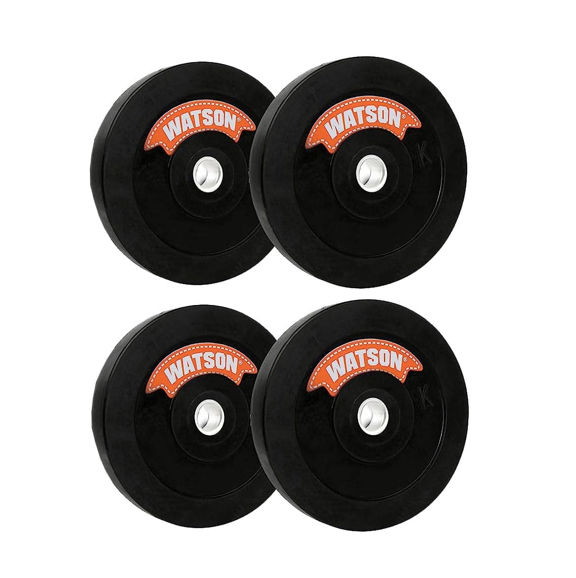 Watson Gym Rubber Plates, Rubber Dumbbell Plate, 25mm For Home Gym, Professional Exercise, Gym Weight Plates, Home Gym Equipments For Men & Women (Orange - 12Kg set)