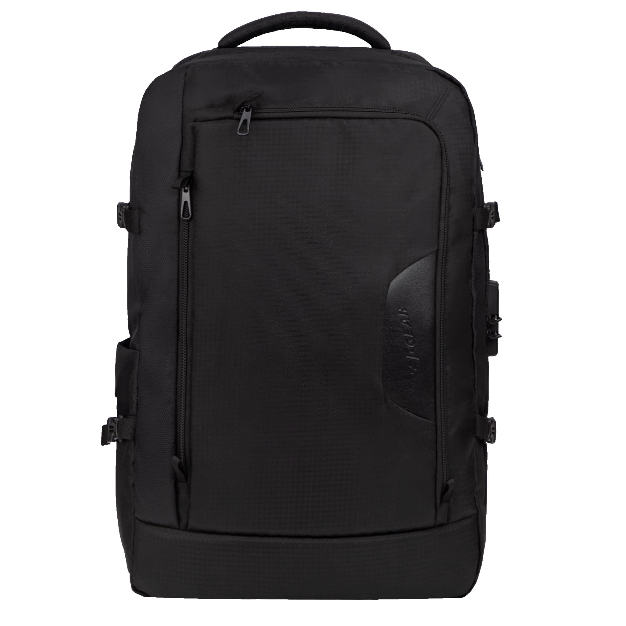 F Gear Vetra Black 40L Cabin Size Laptop Backpack with 3-Digit Lock, Fits 17 Inch Laptop, Two Spacious Compartments|2 front pockets|Adjustable Chest Strap, Bottle Holder|Lightweight, Durable & Premium