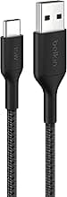 Belkin Braided USB-A to USB-C Cable (1 Meter, 15W) - Soft, Flexible Fast-Charging Cable, Type C Charger Cord for iPhone 16 & 15 Series, Galaxy S25, Pixel 9, iPad Pro, & More - Black (USB 2.0)