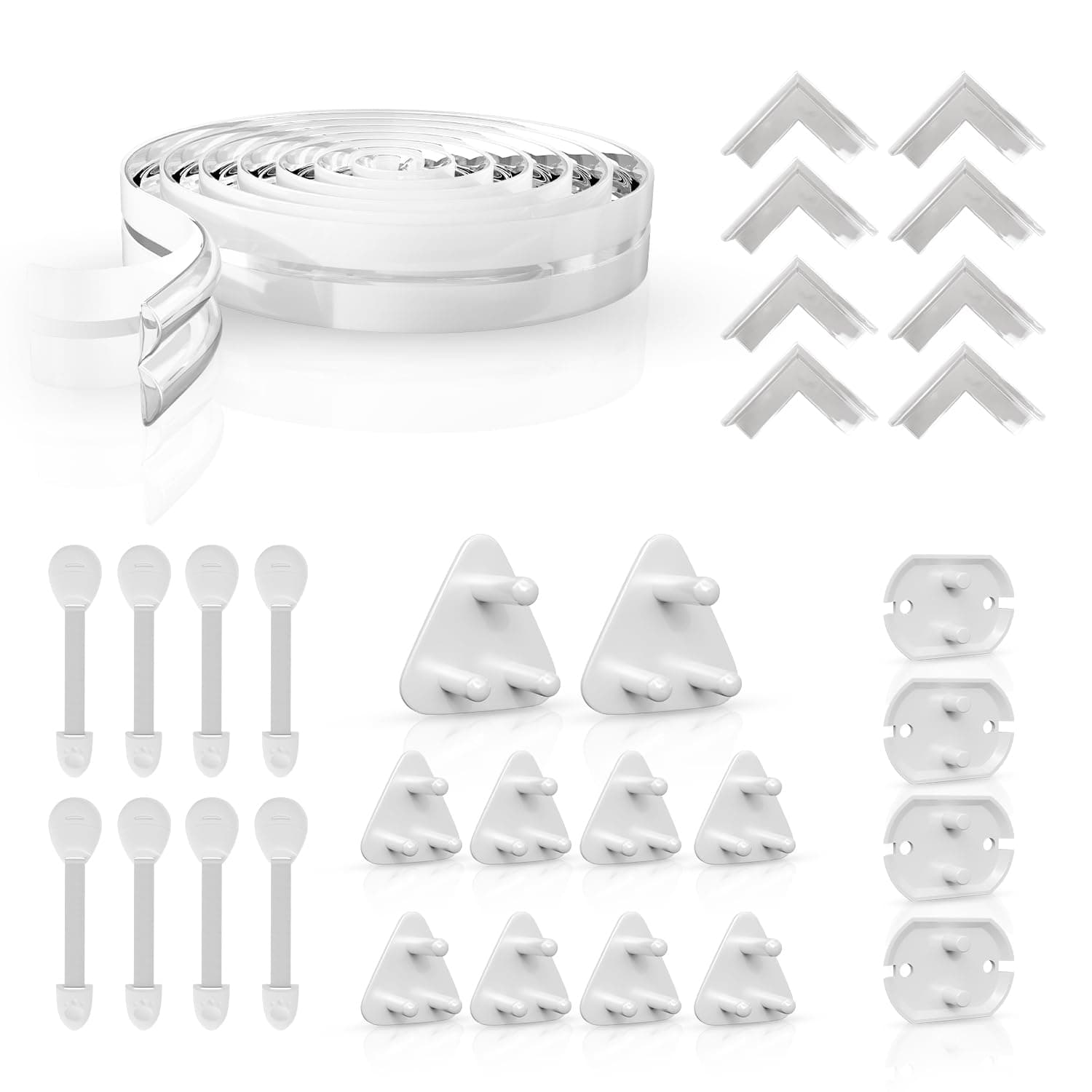 Lifelong 30 pcs Baby Proofing Kit for Home – All-in-One Child Safety Locks for Drawer, Cupboard & Fridge, Socket Plug Guards (2 & 3 Pin), Edge & Corner Guards, Switchboard Cover, 6 Months–6 Years