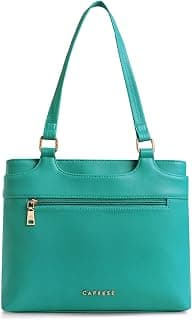 Caprese Jessica Medium Solid Tote Bag for Women|Stylish, Durable, Multi-Compartment Design for Work, Travel, Shopping |Comfortable Straps Shoulder Bag, Ideal for Laptop & Essentials (Blue)