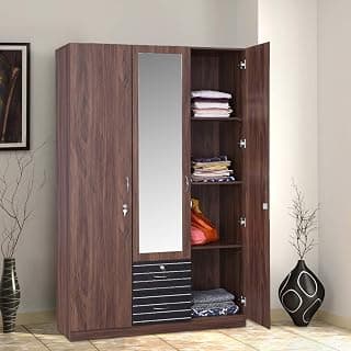 HomeTown Molly Engineered Wood Three Door Wardrobe in Color