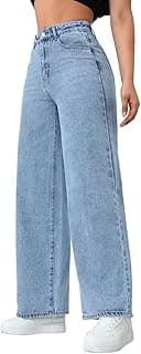 TAGAS Women's High Waisted Wide Leg Jeans – Baggy Denim Pants, Loose Fit Casual Straight Leg Pant for Girls & Womens