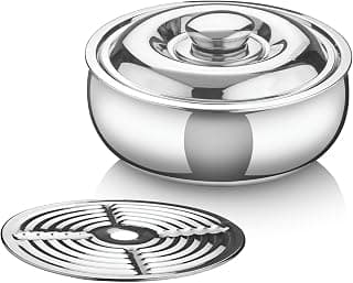 Signoraware Roti Server Stainless Steel Roti Server | Airtight & Leakproof | Ideal for Everyday Use | Stylish & Durable | Ideal Hot Pot for Chapati, Roti, Paratha & Pulao (2.1 LTR | Steel)